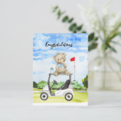 Golf Gefeliciteerd met Baby Golfer Het is Jongen K Briefkaart (Staand voorkant)