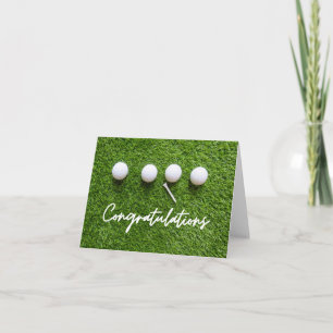 Golf Gefeliciteerd met ballen op groen gras Kaart