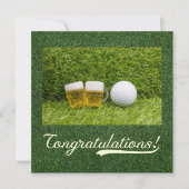 Golf Gefeliciteerd met bier op groen (Voorkant)