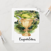 Golf Gefeliciteerd met de gouden beker Kaart (Voorkant / Achterkant in situ)
