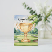 Golf Gefeliciteerd met de gouden beker Kaart (Staand voorkant)