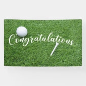 Golf Gefeliciteerd met groen gras Spandoek (Horizontaal)