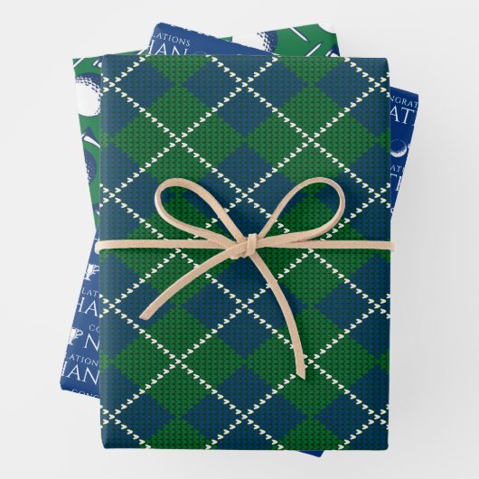 Golf Gefeliciteerd met het ompakken van papierblad Inpakpapier Vel (In situ)