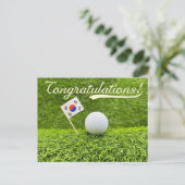 Golf Gefeliciteerd voor Korean Golfer Briefkaart (Staand voorkant)