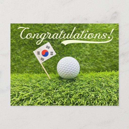 Golf Gefeliciteerd voor Korean Golfer Briefkaart (Voorkant)