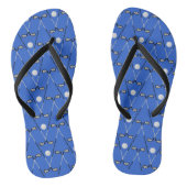 Golf gekruiste clubs patroon blauw teenslippers (Voetbed)