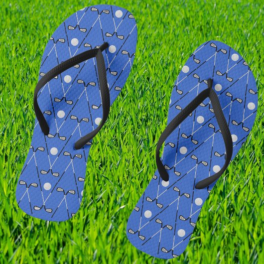 Golf gekruiste clubs patroon blauw teenslippers