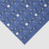 Golf gekruiste clubs patroon diep blauw tissuepapier (Detail)
