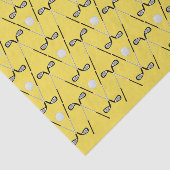 Golf gekruiste clubs patroon geel tissuepapier (Detail)