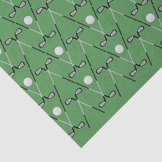 Golf gekruiste clubs patroon groen tissuepapier (Detail)
