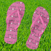Golf gekruiste clubs patroon roze teenslippers