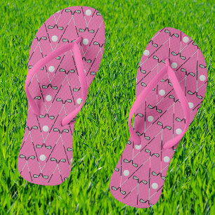 Golf gekruiste clubs patroon roze teenslippers