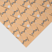 Golf gekruiste clubs patroon sinaasappel tissuepapier (Detail)