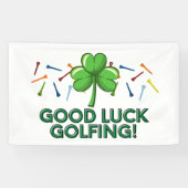 Golf geluk golfend met shamrock St. Patrick's Spandoek (Horizontaal)