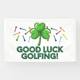 Golf geluk golfend met shamrock St. Patrick's Spandoek