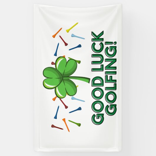 Golf geluk golfend met shamrock St. Patrick's Spandoek (Verticaal)