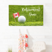 Golf gelukkig pensioen met vlag van Canada Spandoek (Insitu)