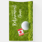 Golf gelukkig pensioen met vlag van Canada Spandoek (Verticaal)