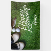 Golf gelukkig pensioen spandoek (Verticaal)