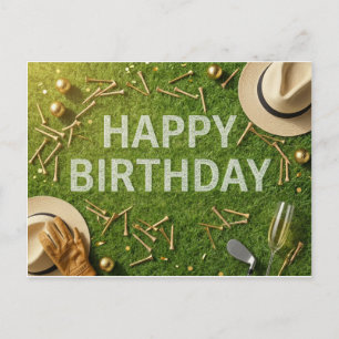 Golf Gelukkig Verjaardag op Groen Briefkaart