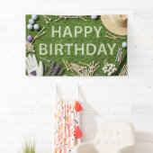 Golf Gelukkig Verjaardag op Groen Spandoek (Insitu)