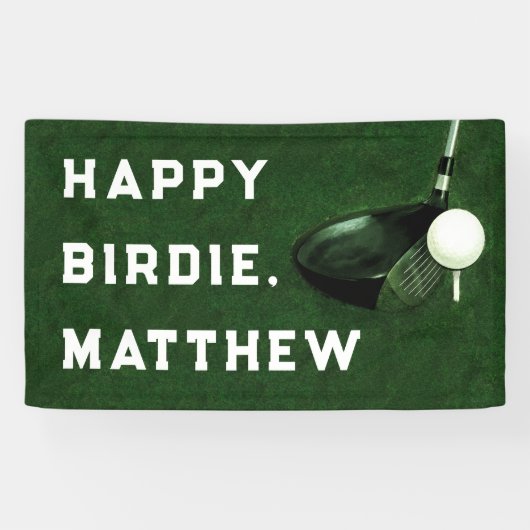 Golf Gelukkig Verjaardagsbanner Spandoek (Horizontaal)