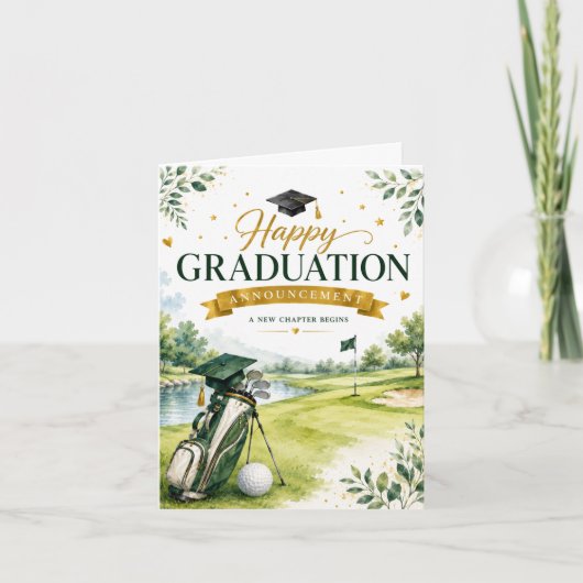 Golf Gelukkige Afstuderen Aankondiging (Voorkant)