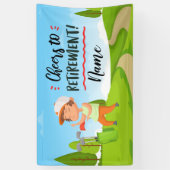 Golf-gelukkige pensionering met gelukkige golfer o spandoek (Verticaal)