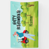 Golf-gelukkige pensionering met gelukkige golfer o spandoek (Verticaal)