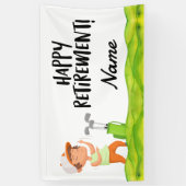 Golf-gelukkige pensionering met gelukkige golfer o spandoek (Verticaal)