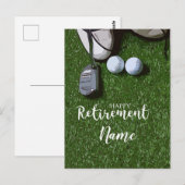 Golf-gelukkige pensionering met golfbal op groen briefkaart (Voorkant / Achterkant)