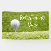 Golf-gelukkige pensionering met golfbal op groen spandoek (Horizontaal)