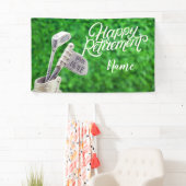 Golf-gelukkige pensionering met golfijzer spandoek (Insitu)