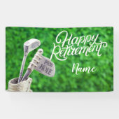 Golf-gelukkige pensionering met golfijzer spandoek (Horizontaal)