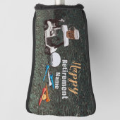 Golf-gelukkige pensionering met naam bierkart golf golfheadcover (Draai 90)