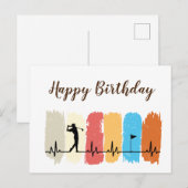 Golf Gelukkige Verjaardag Golfer Golfen Briefkaart (Voorkant / Achterkant)