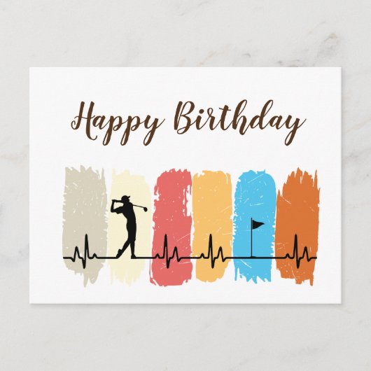 Golf Gelukkige Verjaardag Golfer Golfen Briefkaart (Voorkant)