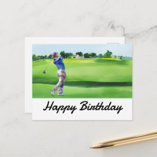 Golf Gelukkige Verjaardag Golfer Golfen Briefkaart