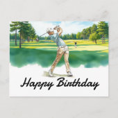 Golf Gelukkige Verjaardag Golfer Golfen Briefkaart (Voorkant)