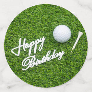 Golf gelukkige verjaardag met bal en t-shirt op gr confetti
