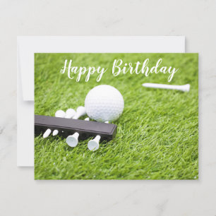 Golf gelukkige verjaardag met golfbal en tee
