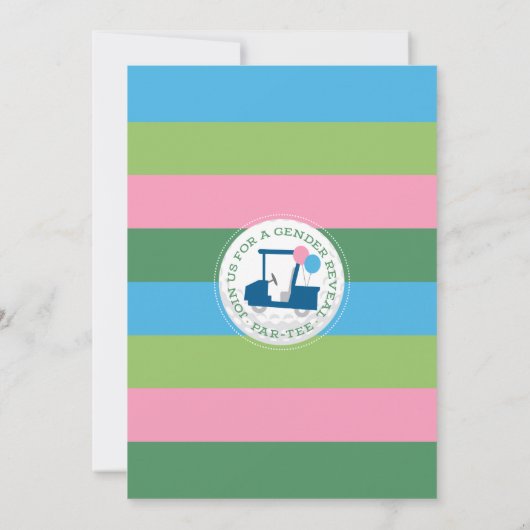 Golf Gender onthullen Par-t-shirt Uitnodiging (Achterkant)