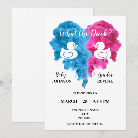 Golf gender onthult uitnodigingen (Voorkant / Achterkant)