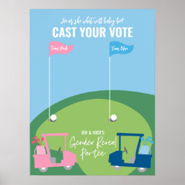 Golf Gender openbaart stembord - Team Roze of Blau Poster
