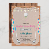 Golf gender reveal uitnodiging (Voorkant / Achterkant)