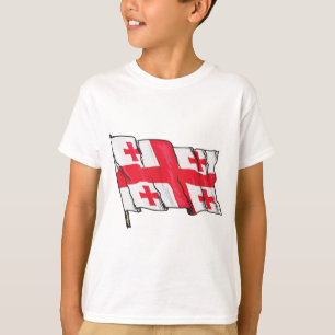Golf Georgia Vlag Rood en Wit Vijf Kruizen T-shirt