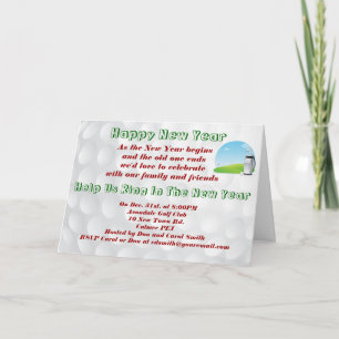 Golf-georiënteerde nieuwjaarsuitnodiging.