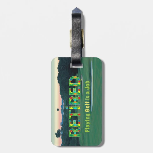 Golf - Gepensioneerd, golfen is een Bagagelabel (Achterkant verticaal)