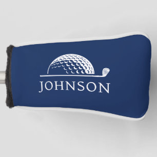 Golf gepersonaliseerde naam marine blauw putter golfheadcover