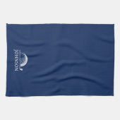 Golf gepersonaliseerde naam marine blauw theedoek (Horizontaal)
